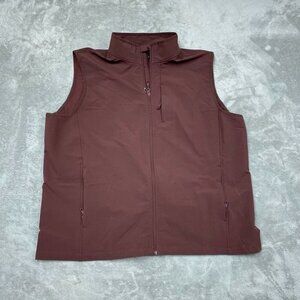 32 Degrees Heat Mens XXL Sleeveless Vest Full Zip Burgundy Polyester Stretch a07